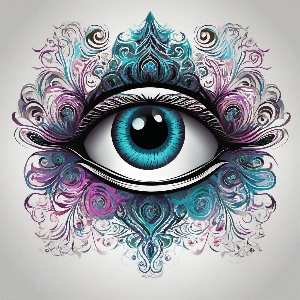 Eyes clipart - mystical eyes with swirling patterns  color,minimalist,vector clipart