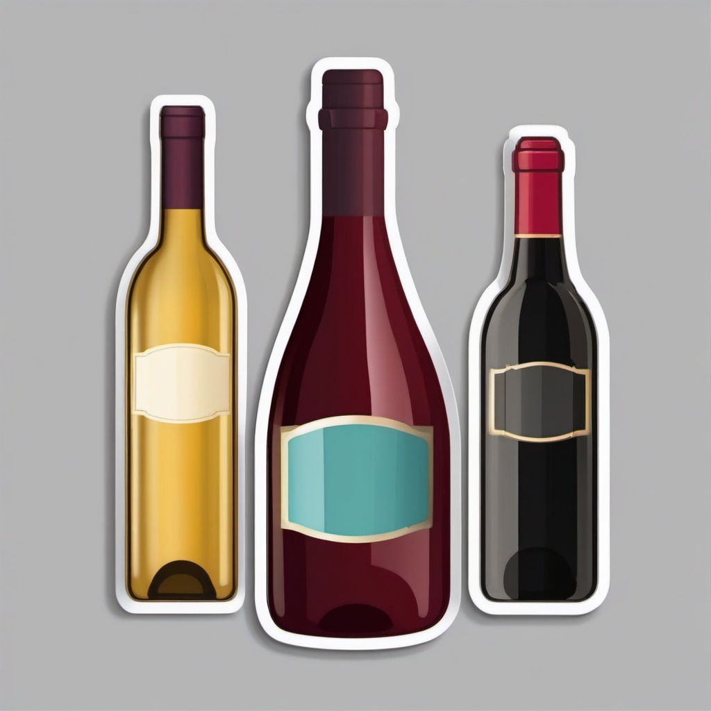 Wine Bottle Emoji Sticker - Bottled celebration, , sticker vector art, minimalist design