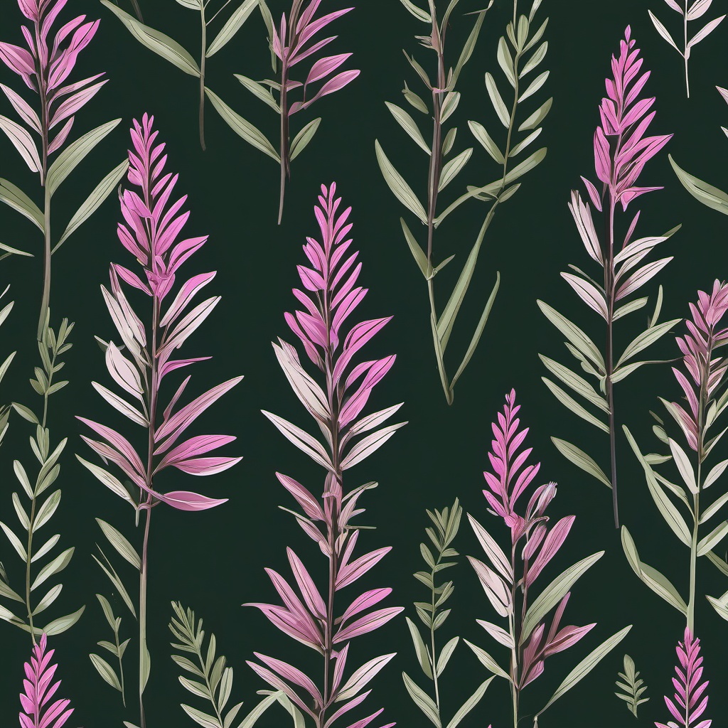 Boreal Rosebay Willowherb Clip Art - Rosebay willowherb in boreal forests,  color vector clipart, minimal style