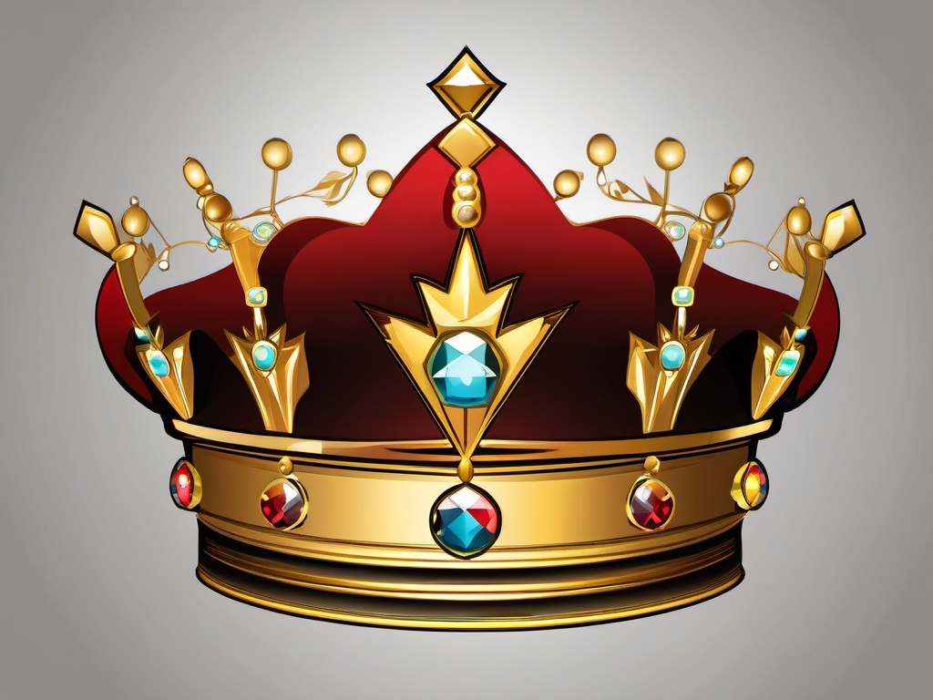 Golden Crown Clipart - A resplendent golden crown adorned with jewels, an emblem of royalty and honor.  color clipart, minimalist, vector art, 