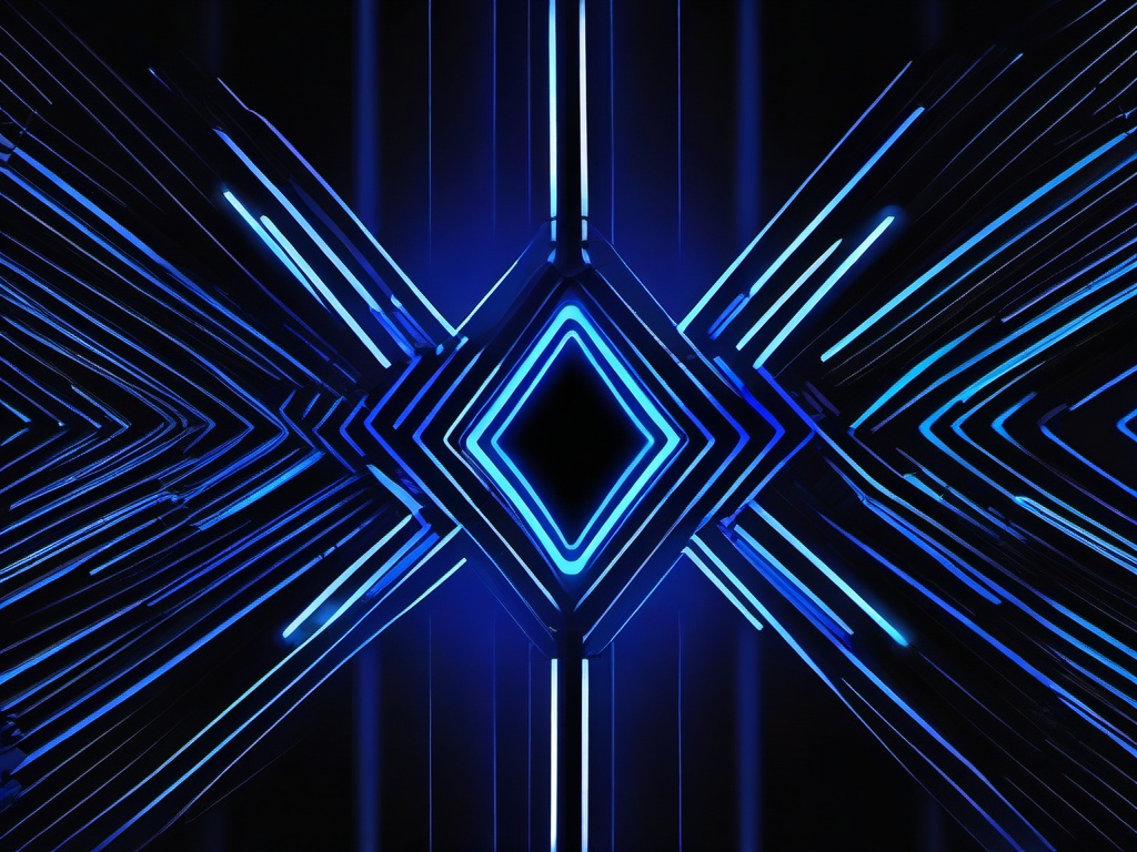 Blue Neon Wallpaper-Black with electric blue neon lines in a futuristic pattern  background wallpaper