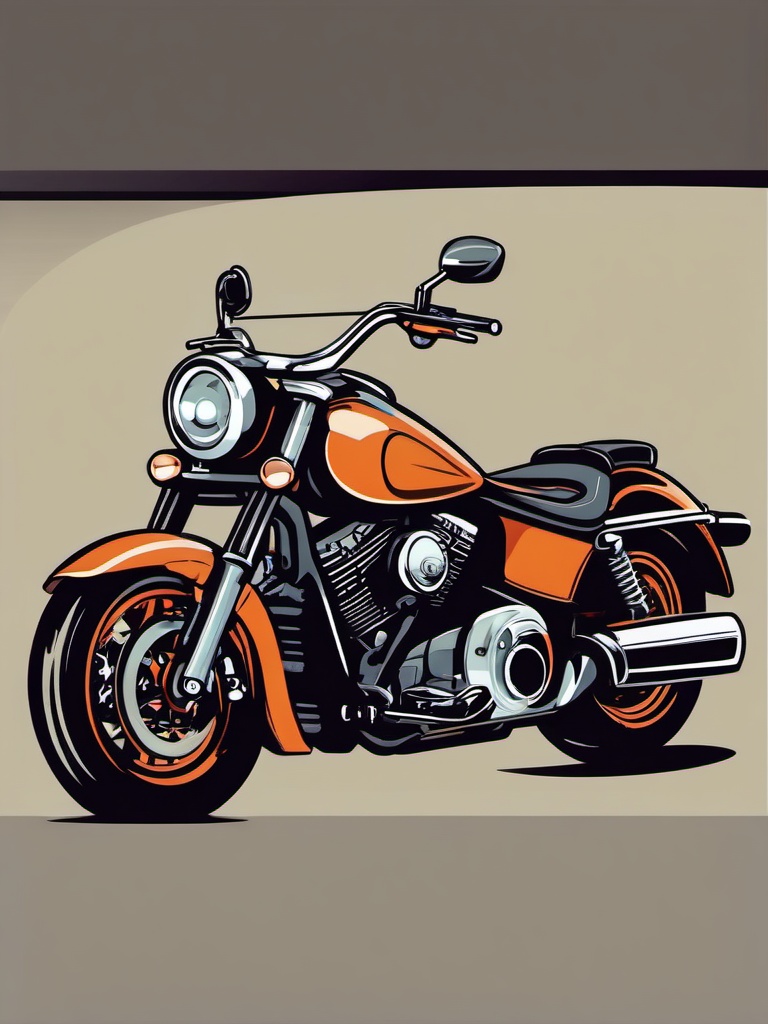 Motorcycle Clipart - A powerful motorcycle ready to ride.  color vector clipart, minimal style