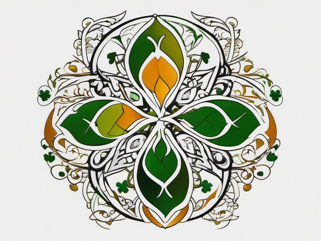 irish family tattoo designs  simple color tattoo,minimal,white background