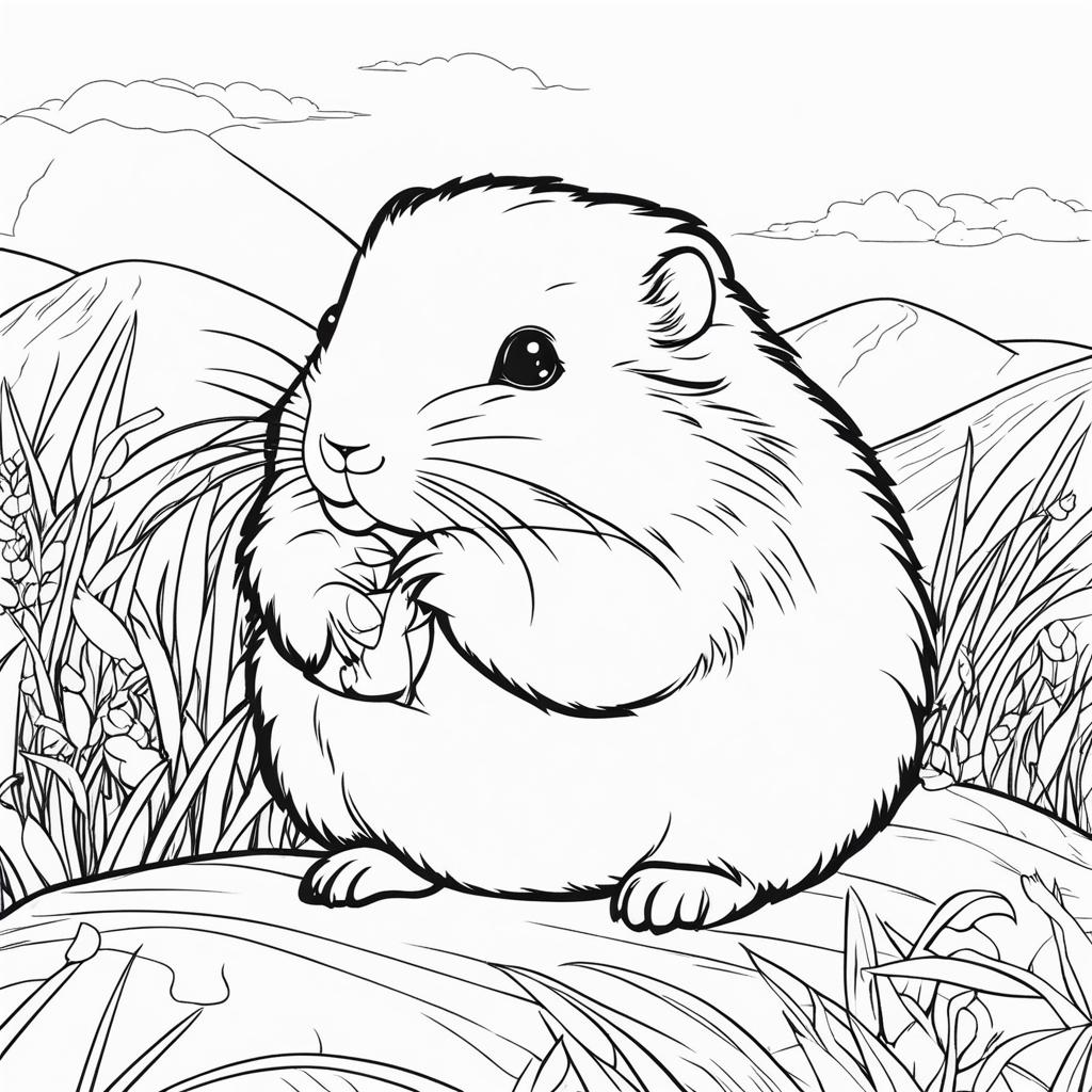 lemming cute animals coloring page 