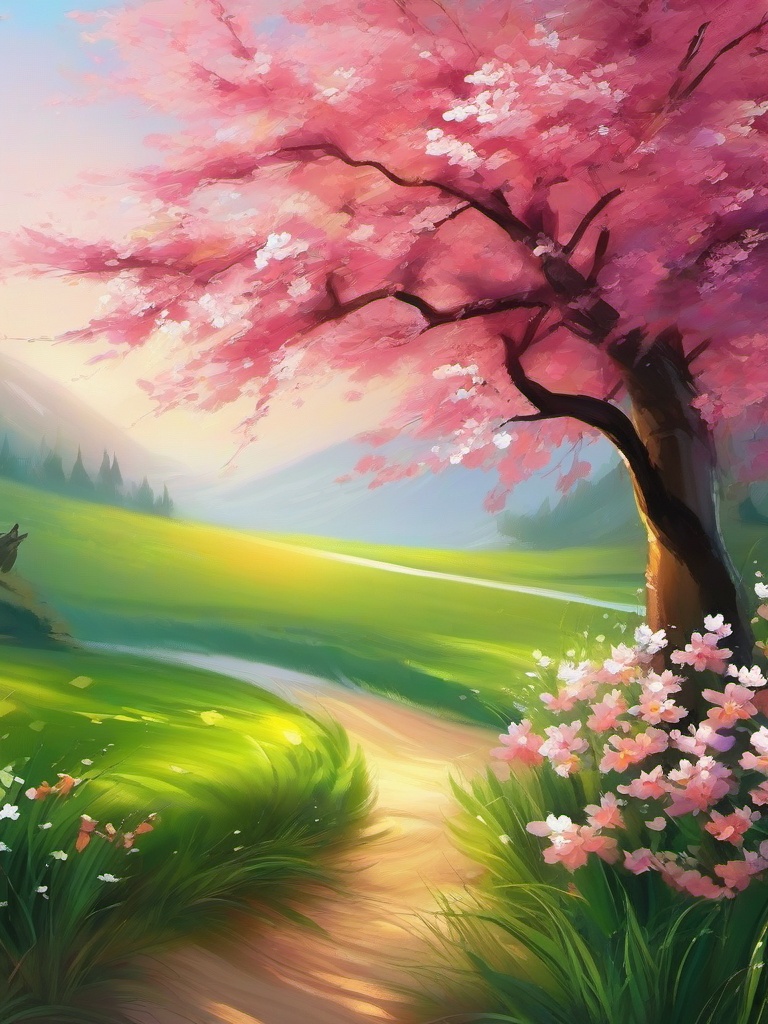 spring background painting  ,background wallpaper