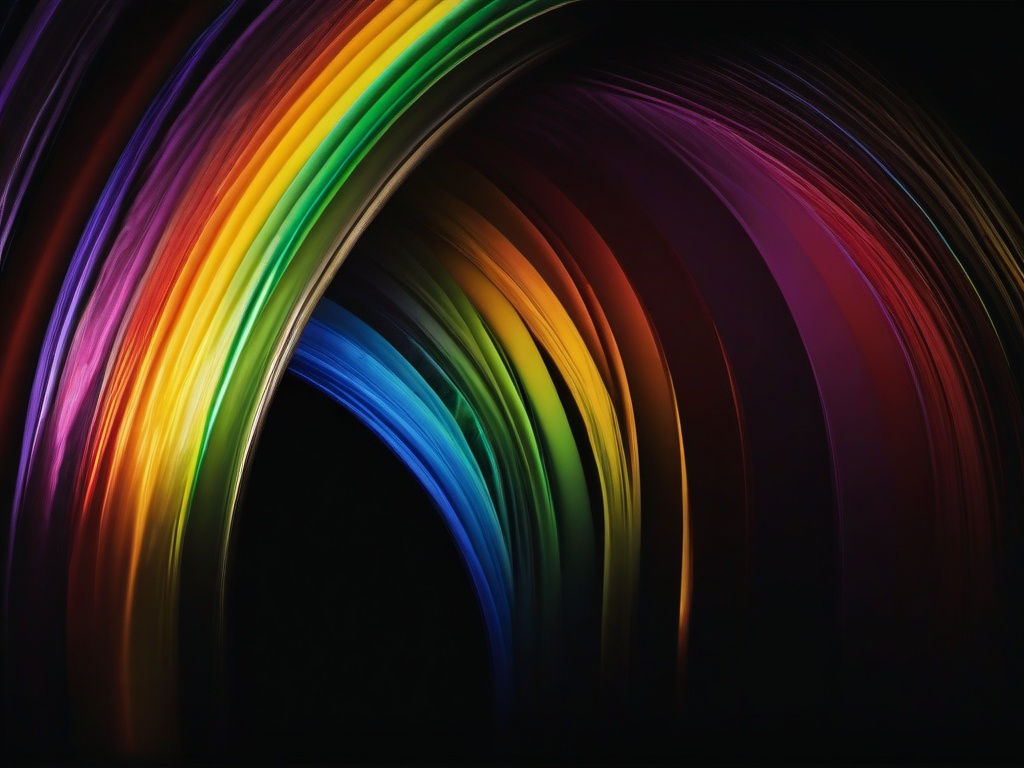 Rainbow With Black Background  