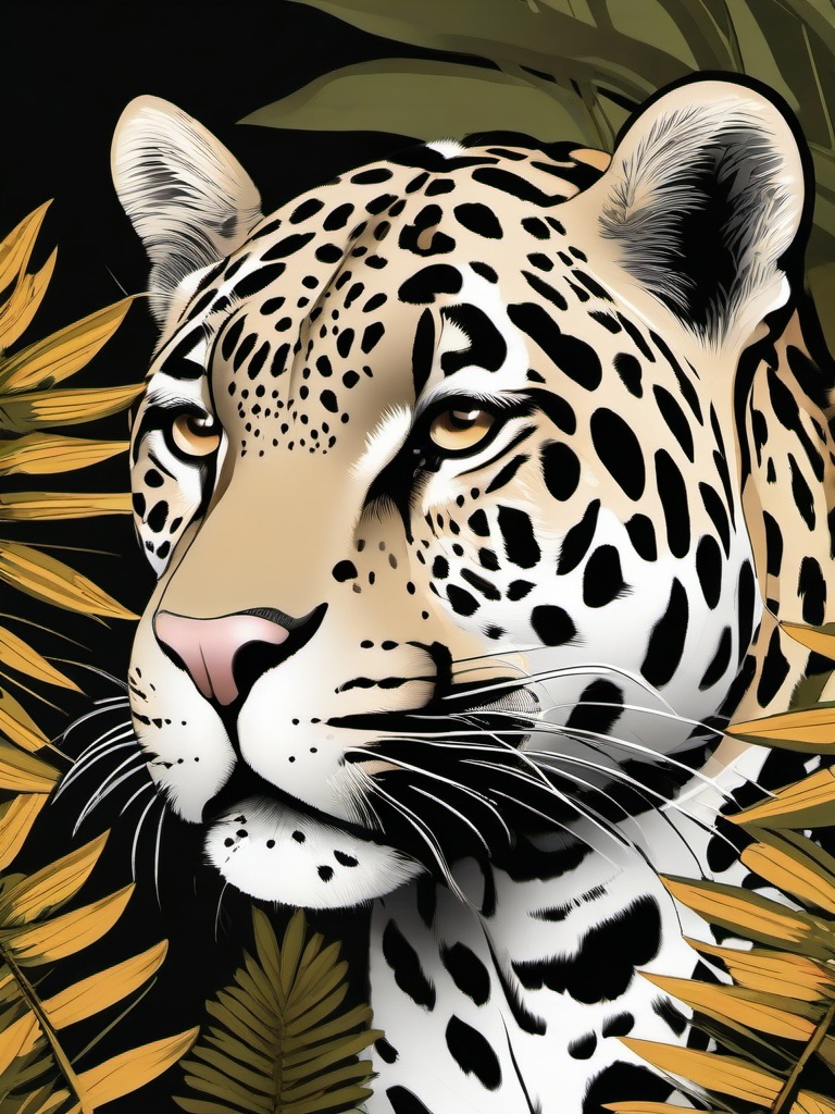 Jaguar cartoon - powerful, spotted big cat from the jungle  