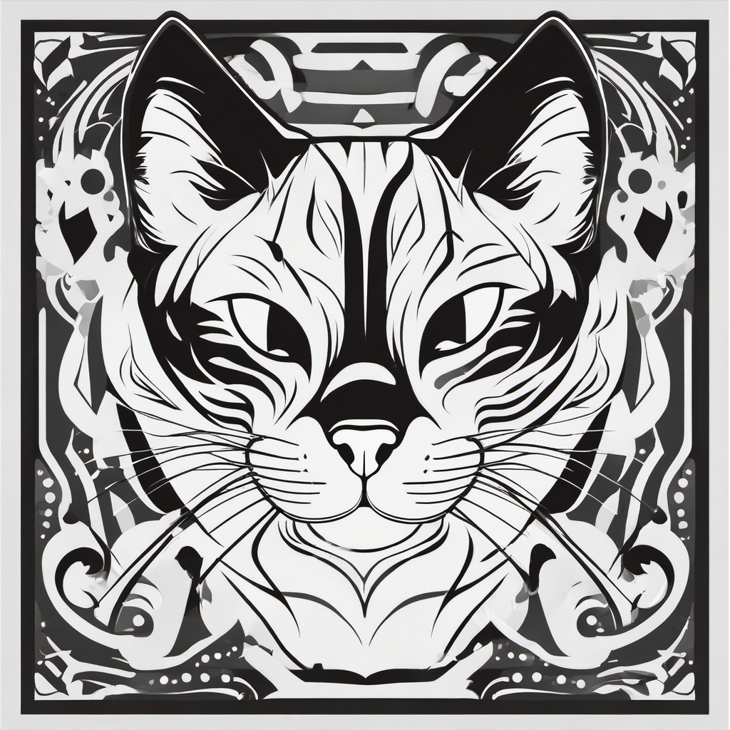 Cat Clipart White and Black,Designing a monochrome cat-themed poster with cat clipart white and black  simple, 2d flat