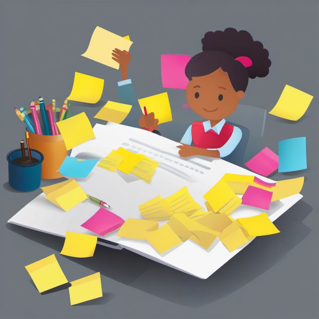 Writing clipart - brainstorming with sticky notes  vector clipart