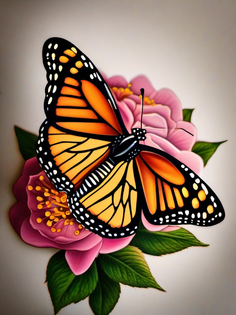 monarch butterfly tattoo traditional  