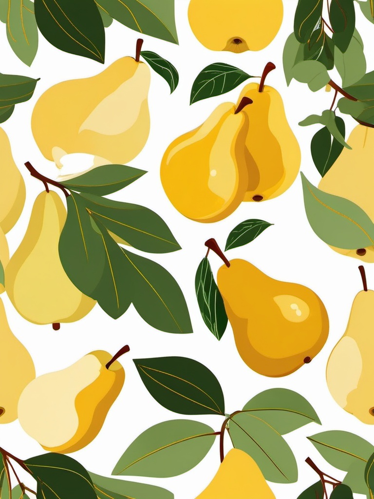 Pear Clipart - Juicy pear with a golden hue.  color vector clipart, minimal style