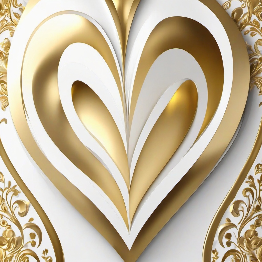 Heart Background Wallpaper - white and gold heart wallpaper  