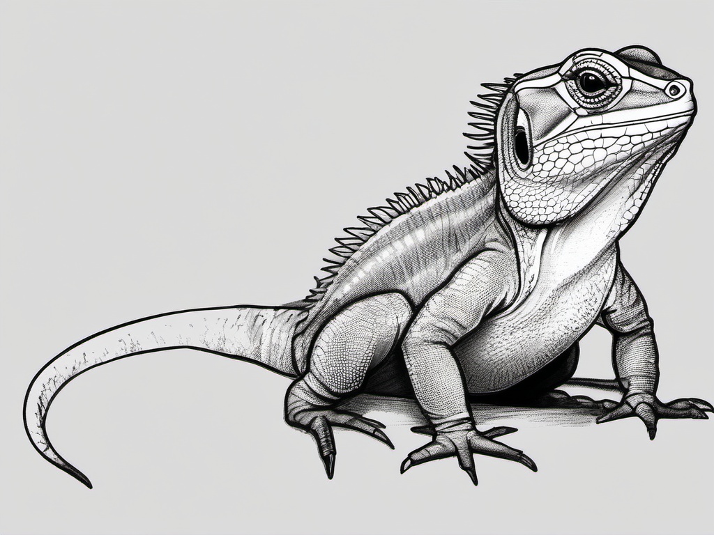 sketch of a lizard  minimal rough sketch scribbles,doodles,black and white