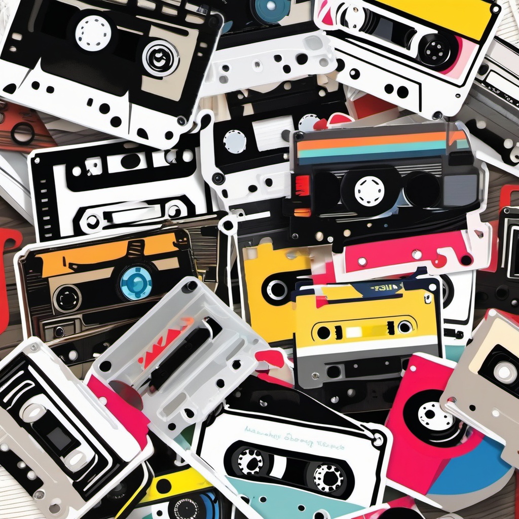 Cassette tape mix sticker- Personalized and eclectic, , sticker vector art, minimalist design