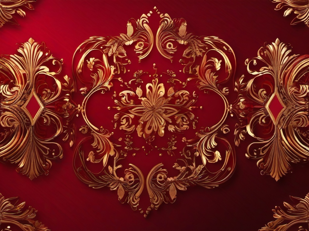 Red And Golden Background - Rich red with luxurious gold accents.  background wallpaper