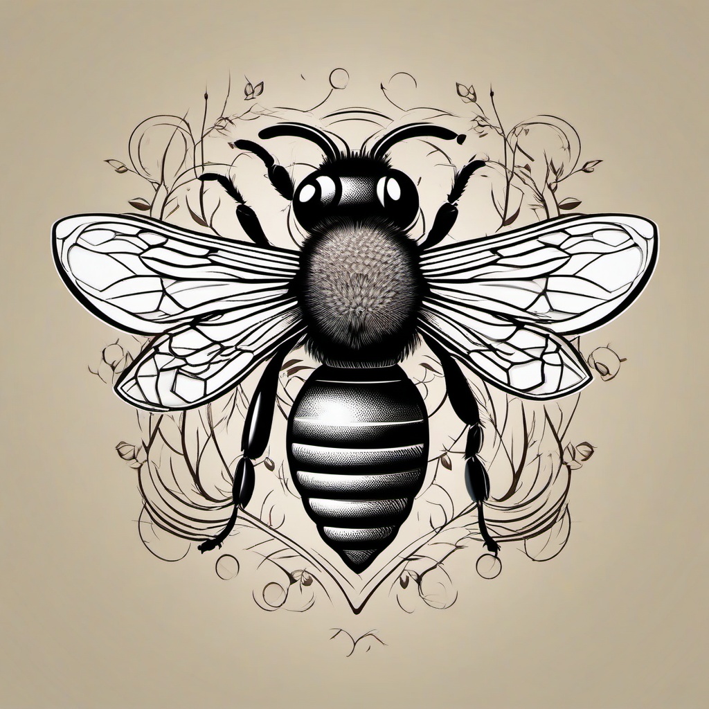 bee tattoo cute  vector tattoo design