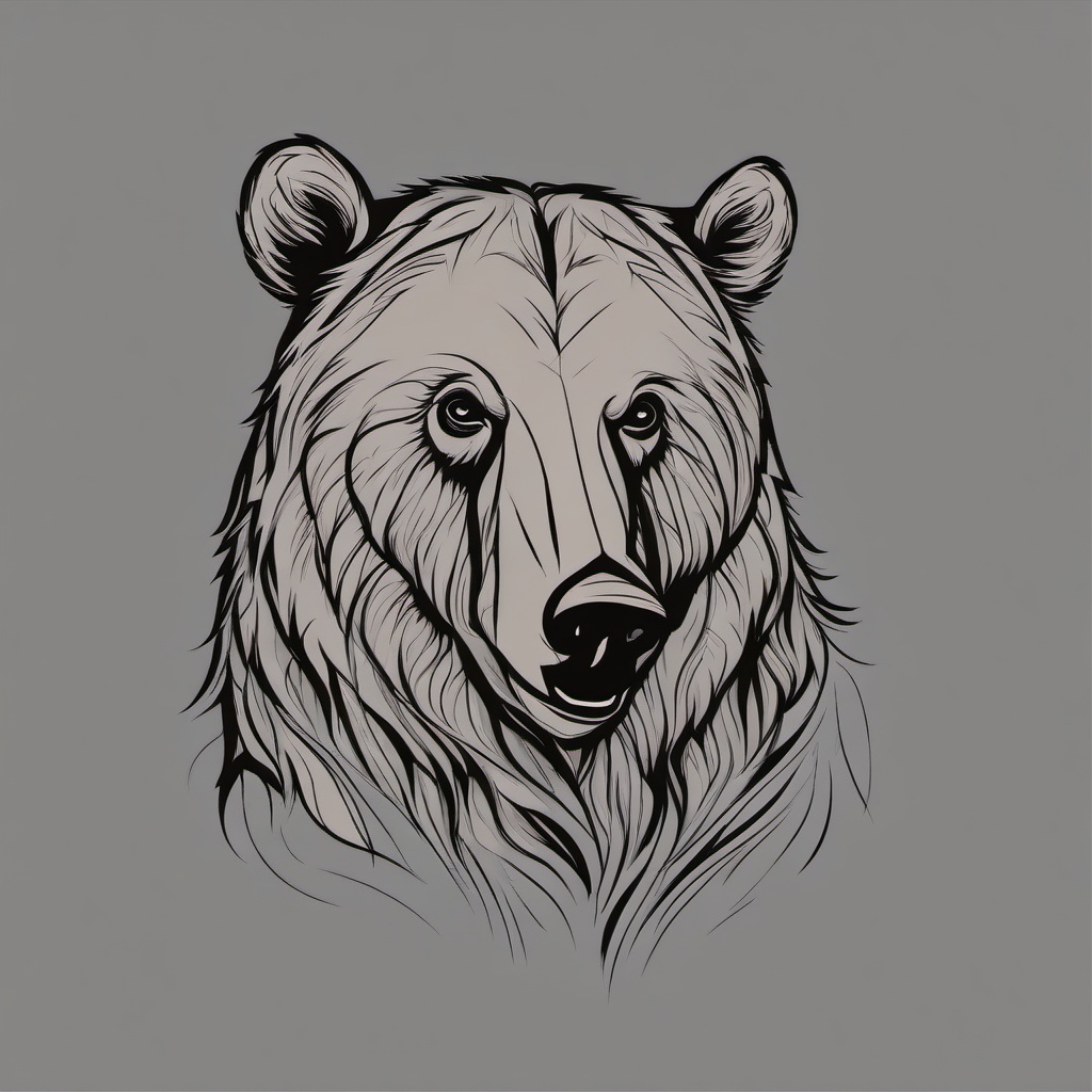 small grizzly bear tattoo  simple vector color tattoo