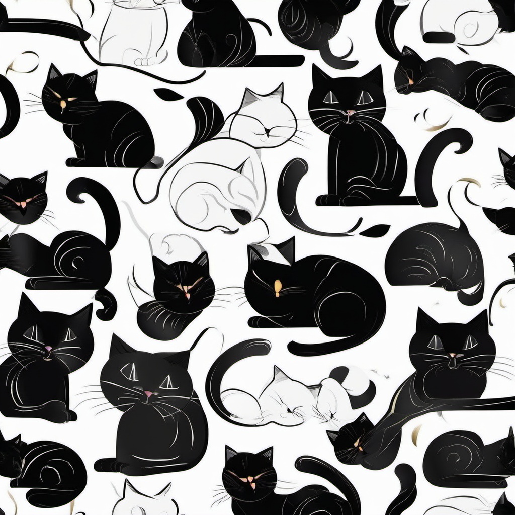 Cat Background Wallpaper - black cat on white background  