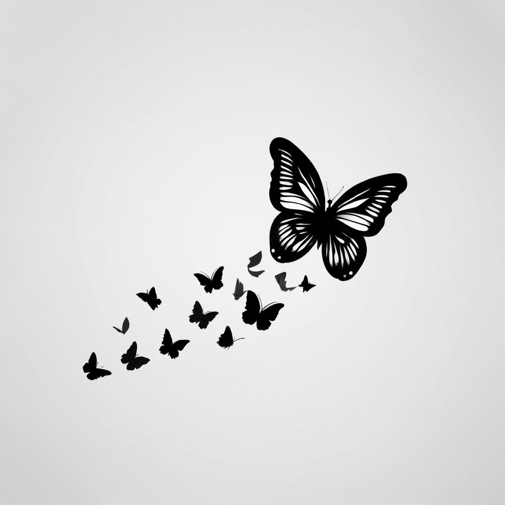 butterfly footprint tattoo  simple color tattoo,white background,minimal