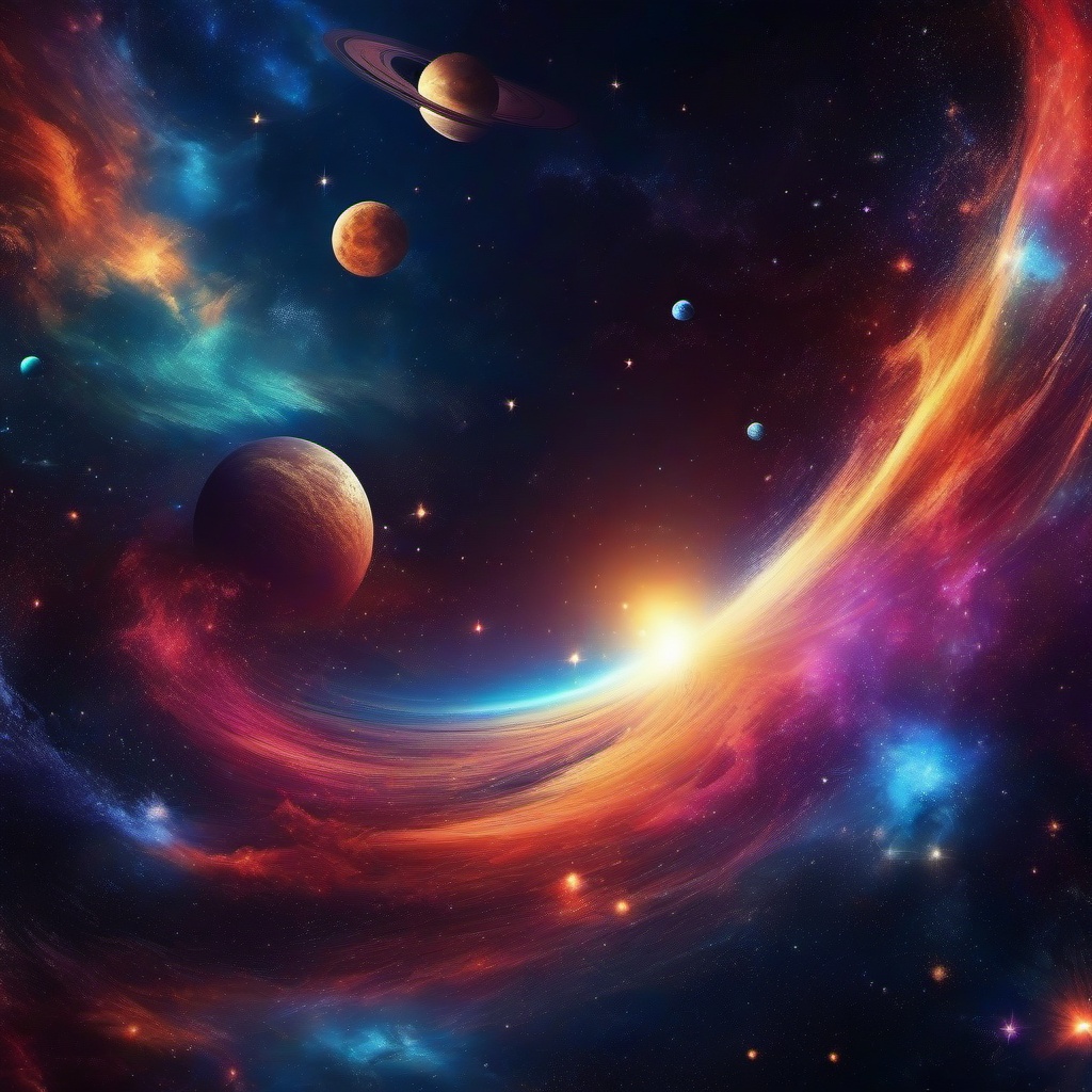 Space Background - Deep Space Exploration and Celestial Beauty wallpaper splash art, vibrant colors, intricate patterns