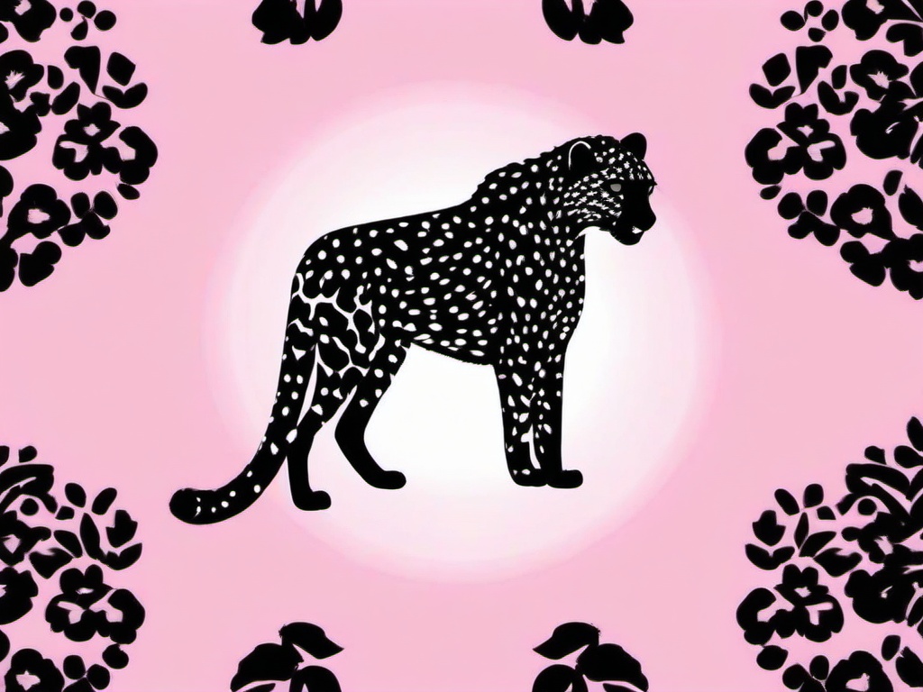 Cheetah Print Wallpaper Pink-Vibrant pink background with a bold black cheetah print for a trendy, fashion-forward aesthetic  background wallpaper