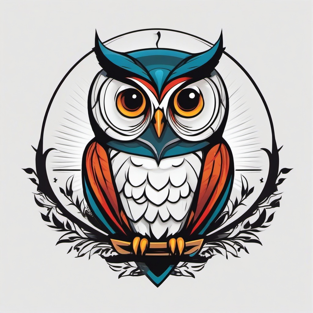 The Owl House Tattoo - Pay homage to the animated series with a tattoo inspired by The Owl House.  simple color tattoo,vector style,white background