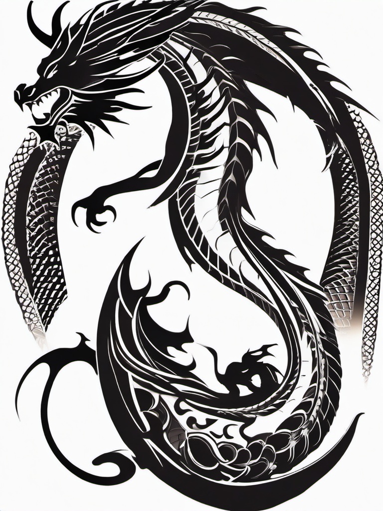 Best Dragon Tattoo Designs - Creative and exceptional designs for dragon-themed tattoos.  simple color tattoo,minimalist,white background