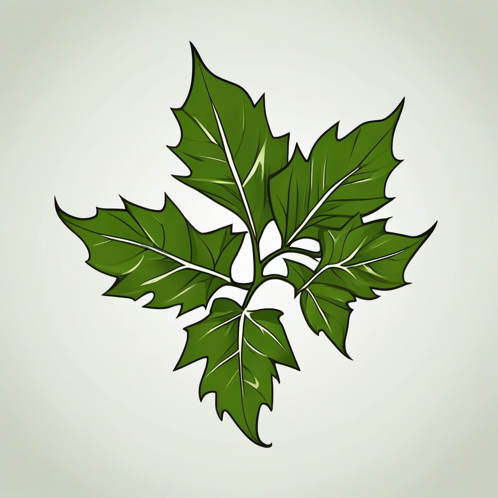 ivy leaf tattoo  simple vector color tattoo