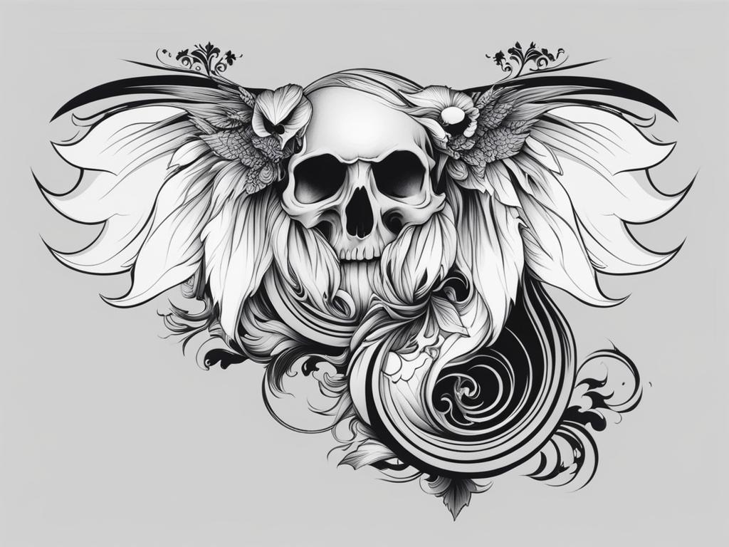 ghost tattoo black and white design 