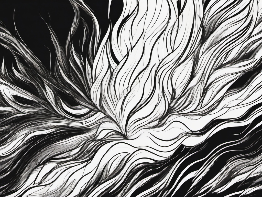 drawing of flames rising  minimal rough sketch scribbles,doodles,black and white