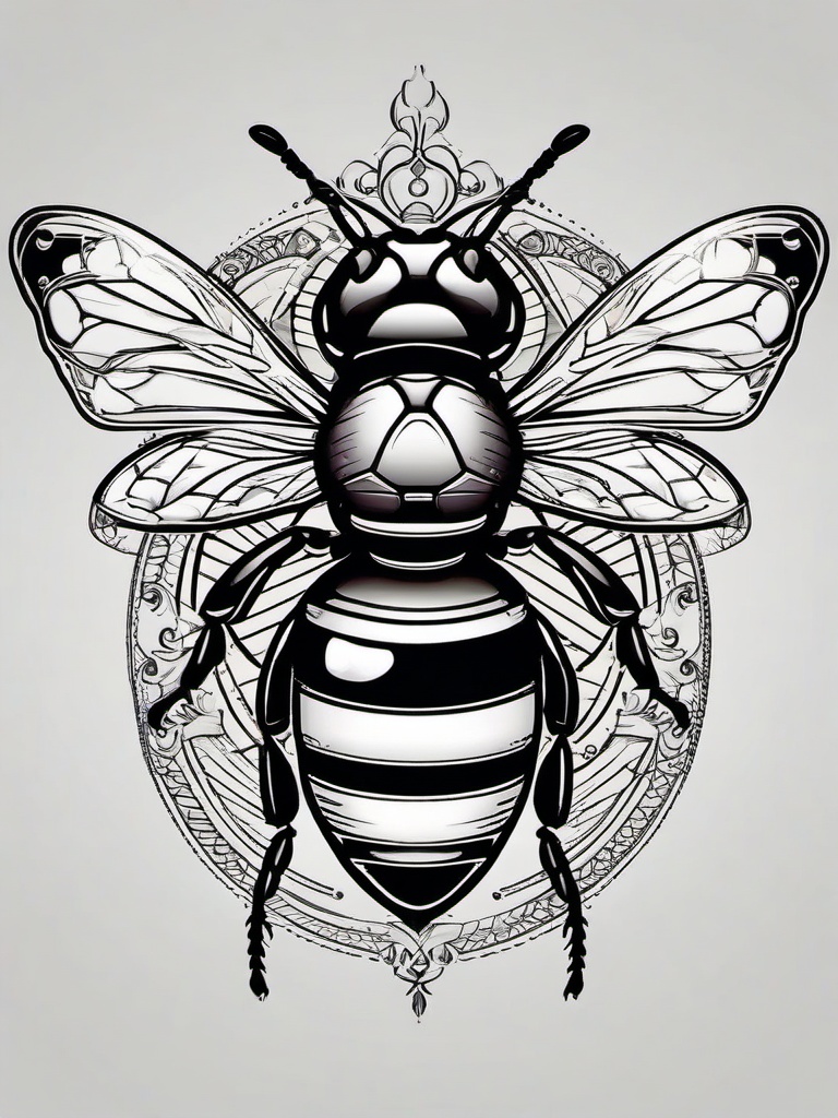 cool bee tattoo  vector tattoo design