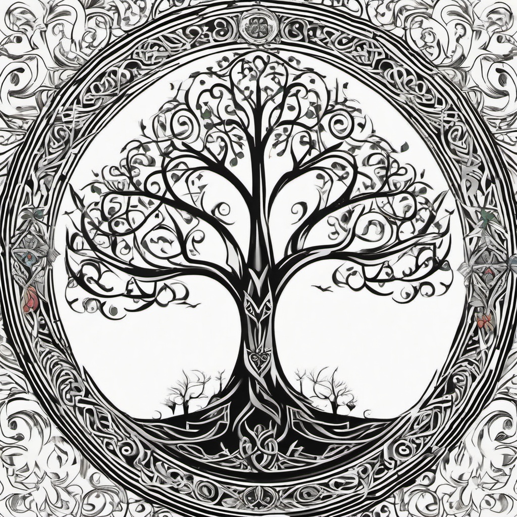 white tree of gondor tattoo  simple vector color tattoo