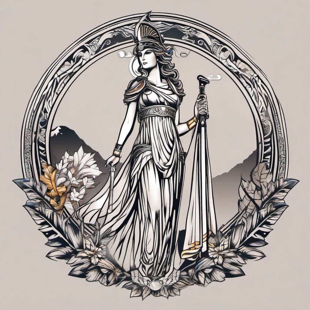 Athena Tattoo Ideas-Creative and unique tattoo ideas featuring Athena, the Greek goddess of wisdom, warfare, and civilization.  simple color vector tattoo