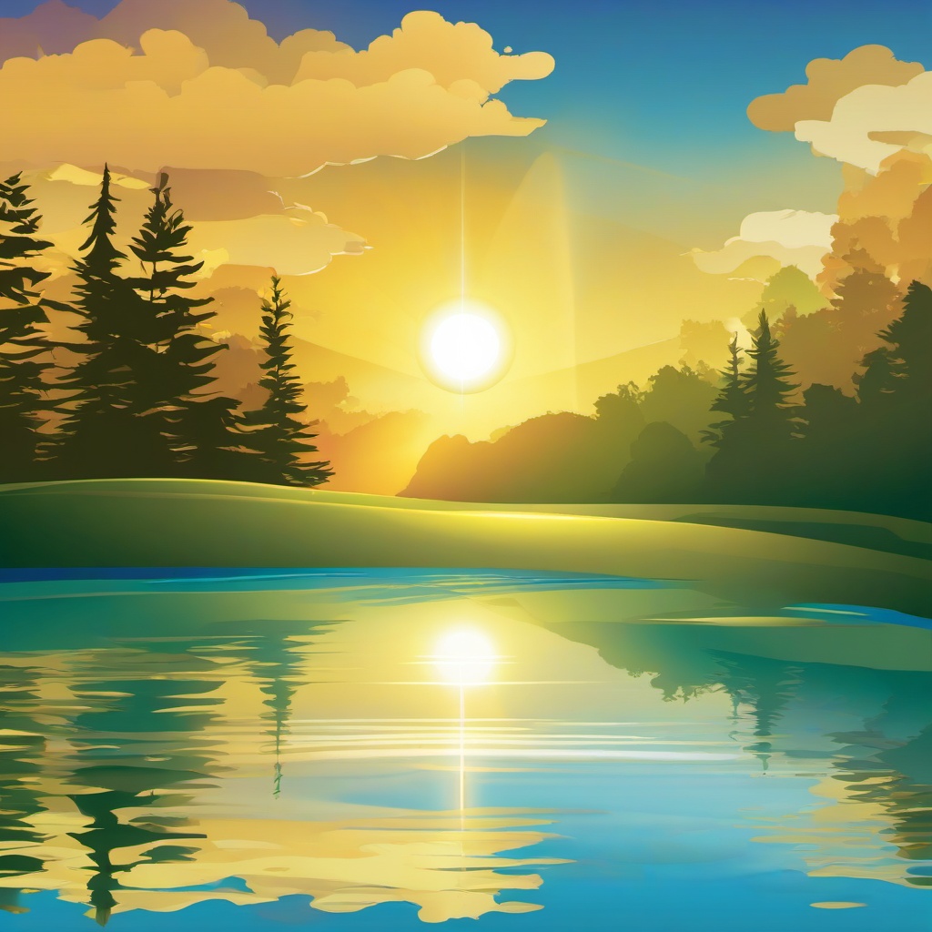 Sunlight clipart - reflecting off water  