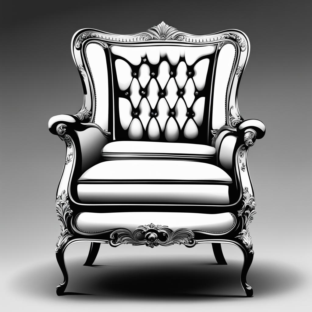 chair clipart black and white 