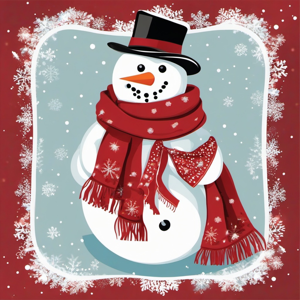 Merry Christmas clipart - snowman wearing a scarf  