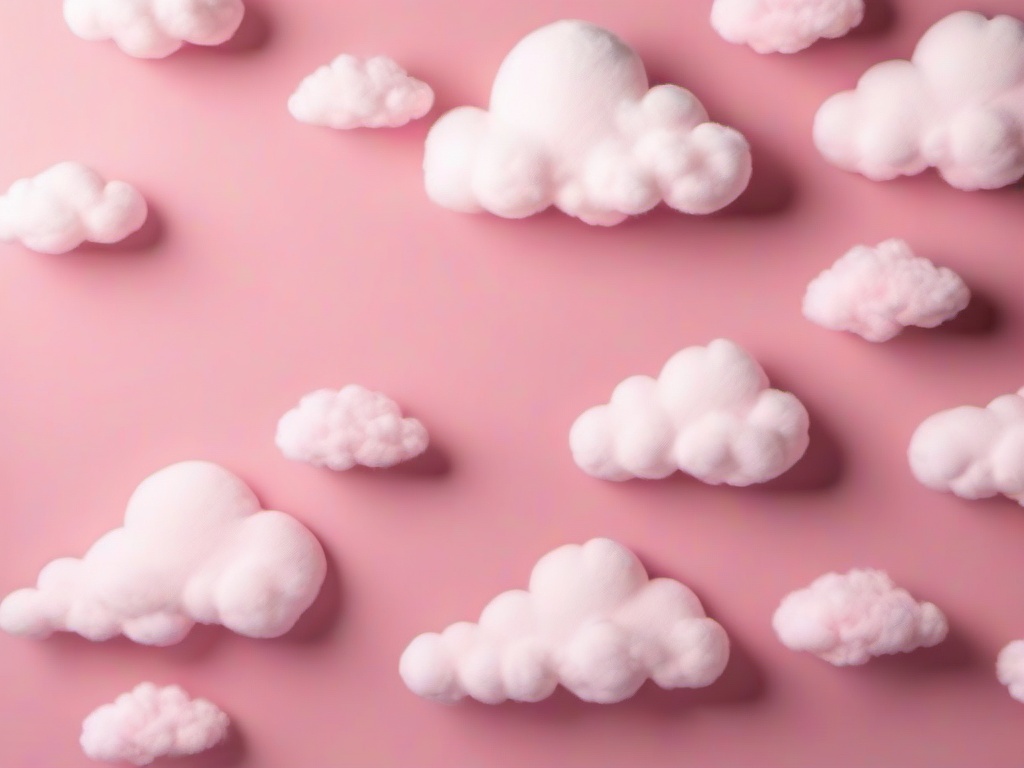 Cloud Pink Wallpaper-Pastel pink with fluffy clouds in soft white, creating a dreamy aesthetic  background wallpaper