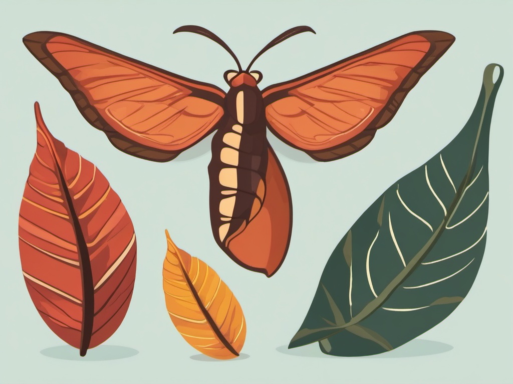 Atlas Moth Pupa Clip Art - A cocooned atlas moth pupa,  color vector clipart, minimal style