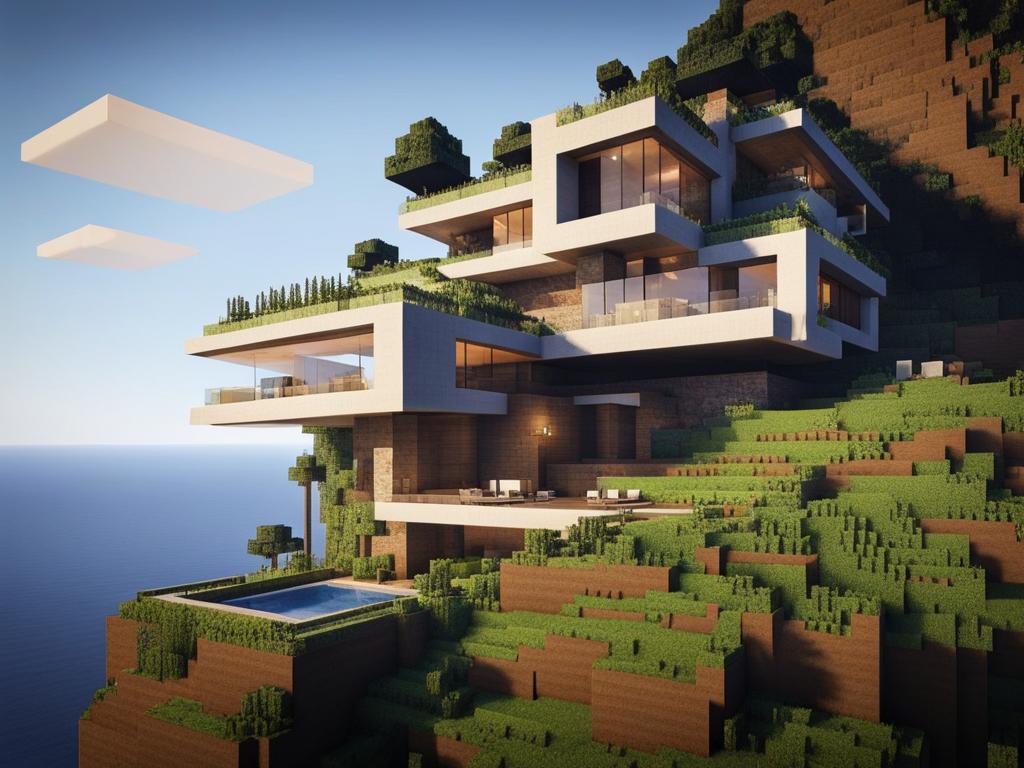 cliffside abode with breathtaking cliff views - minecraft house design ideas minecraft block style