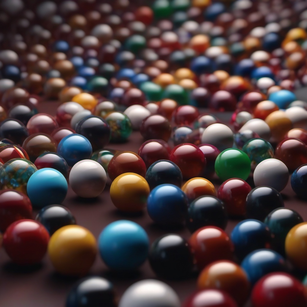 Group of marbles embark on an epic journey through a colorful maze.  8k, hyper realistic, cinematic