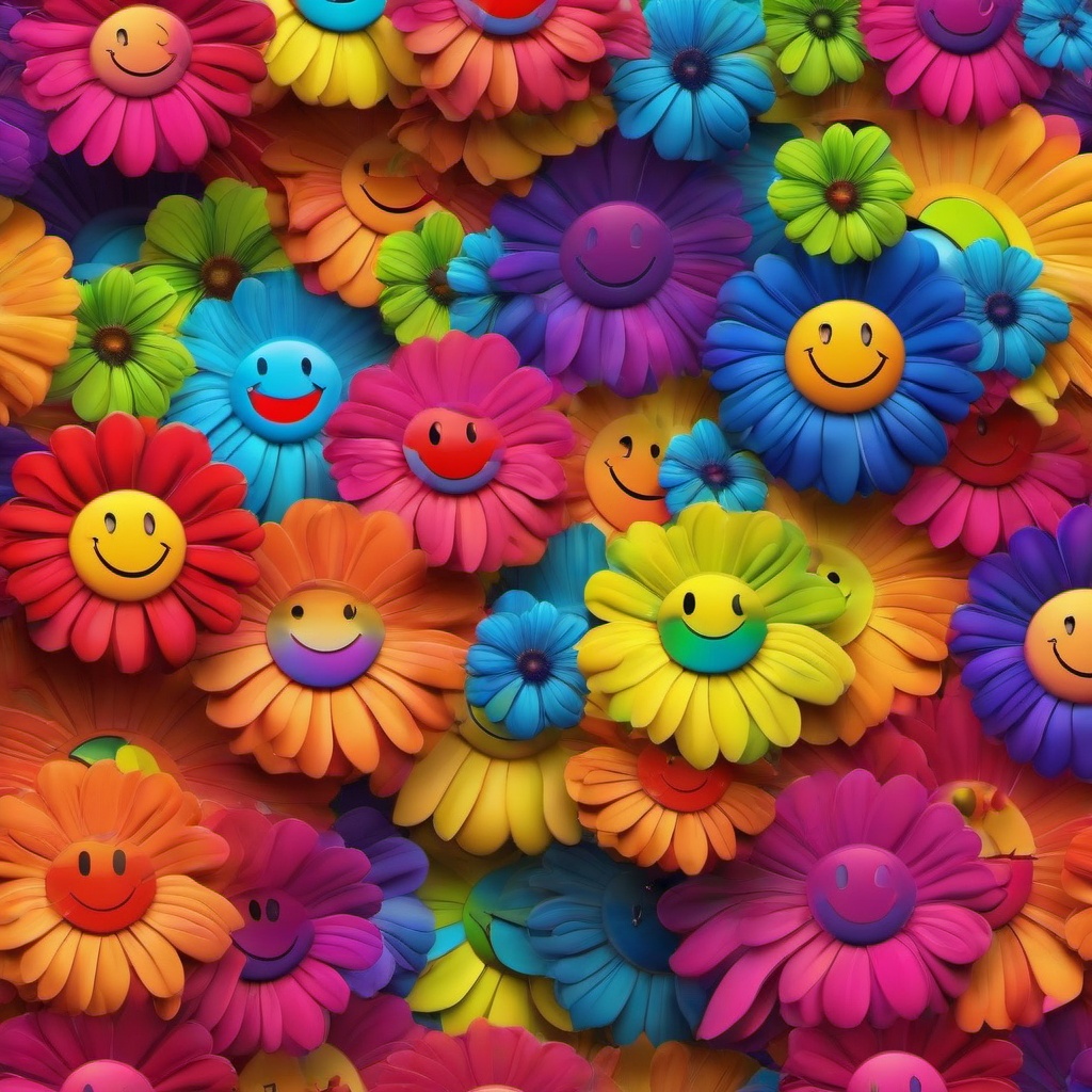 Rainbow Background Wallpaper - rainbow smiley flower wallpaper  