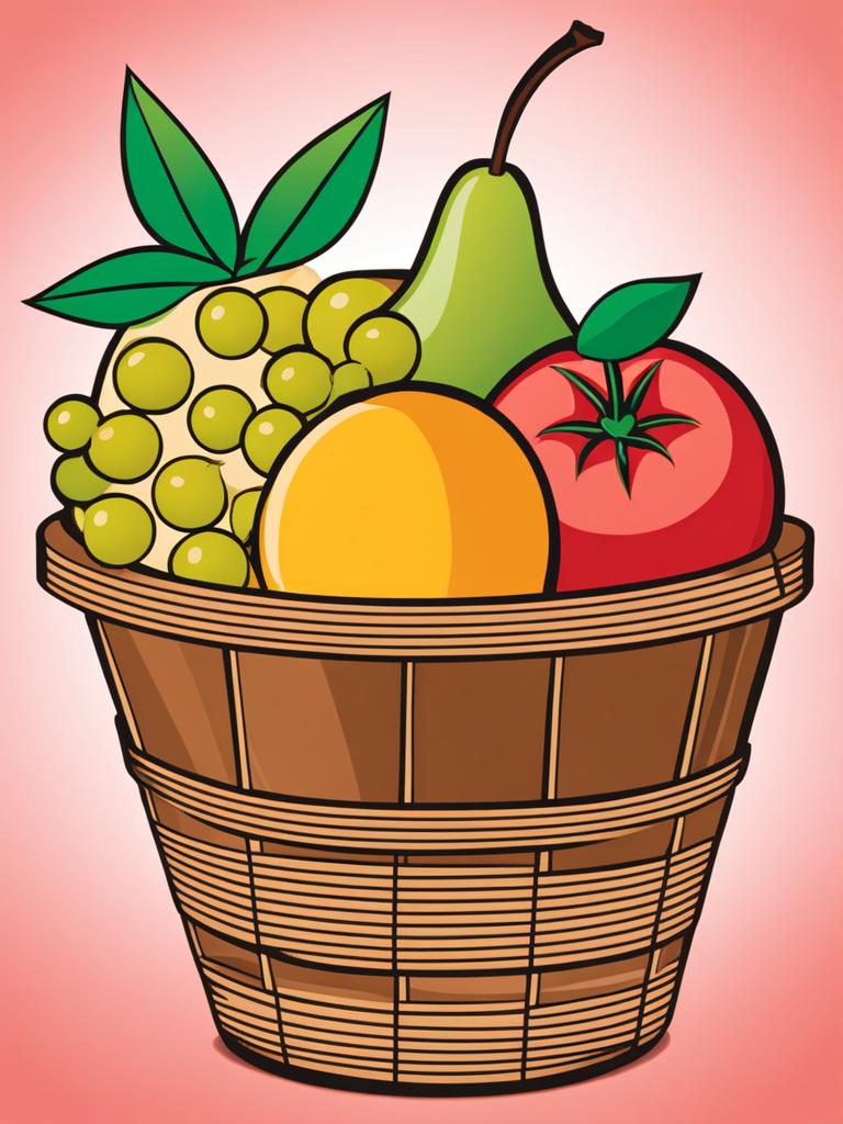 fruit clipart: arranged in a beautiful fruit basket. 