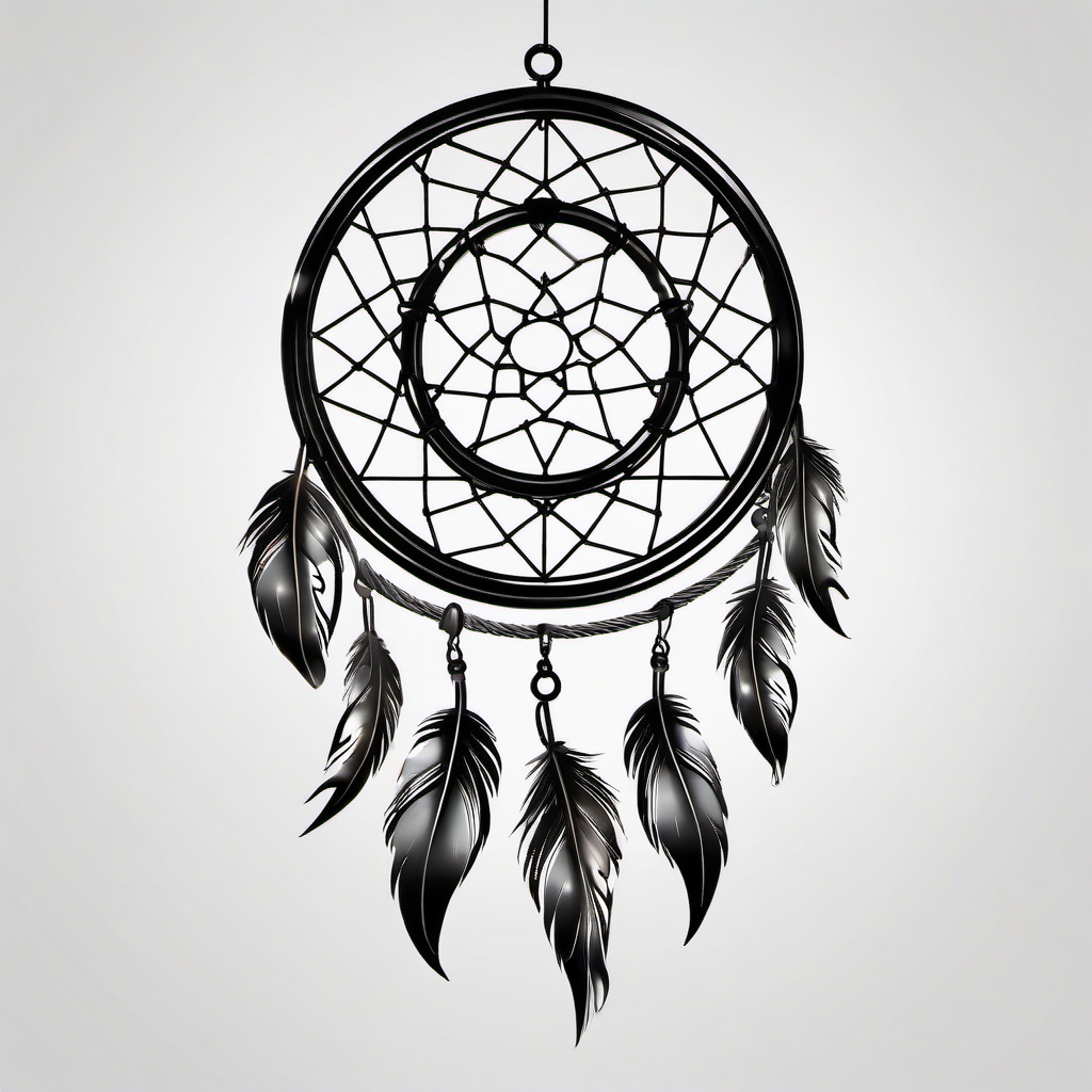 Disco Ball Dreamcatcher - Combine the allure of dreams with the vibrant reflections of a disco ball in a dreamcatcher tattoo.  minimal tattoo style, white background