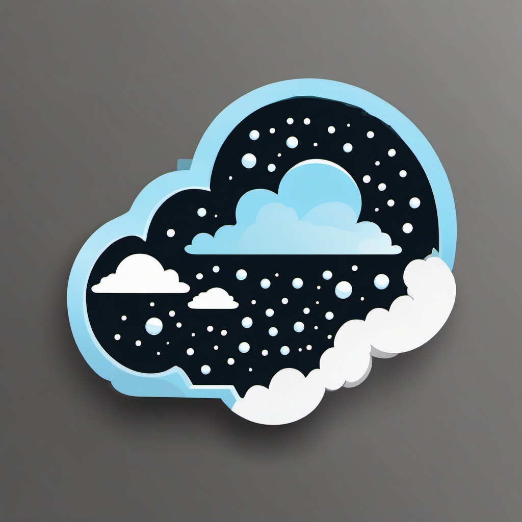 Cloud with hail sticker- Icy pellets, , sticker vector art, minimalist design