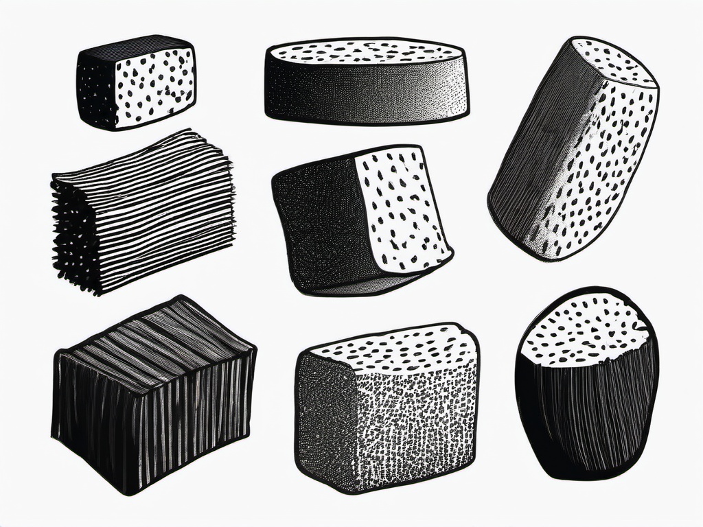 drawing of sponge  minimal rough scribbles,doodles,black and white