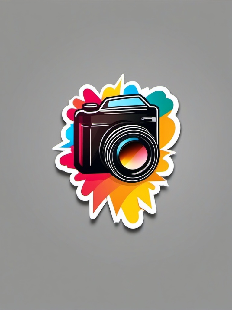 Camera flash with burst sticker, Flashy , sticker vector art, minimalist design