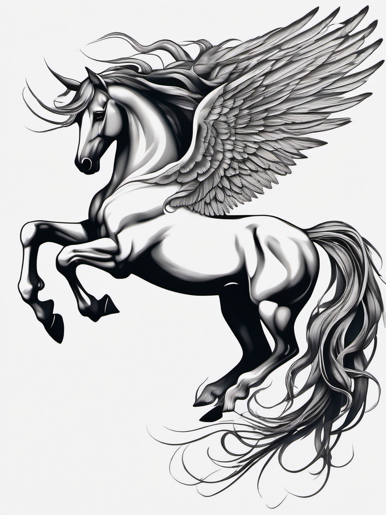 pictures of pegasus tattoos  simple tattoo,minimalist,white background