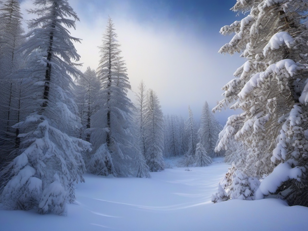 Snowy Wilderness Winter Background intricate details, patterns, wallpaper photo