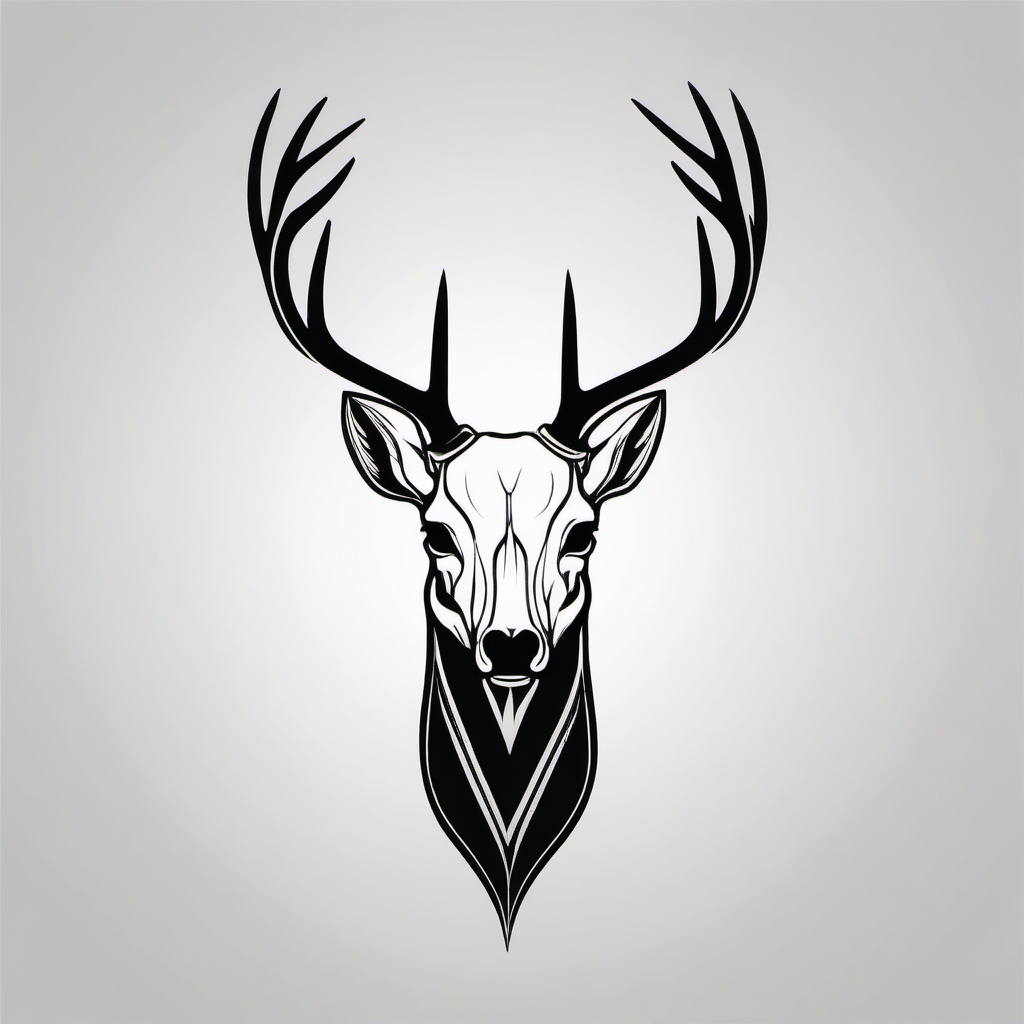 Basic deer skull outline, a simple homage to wilderness.  black and white tattoo style