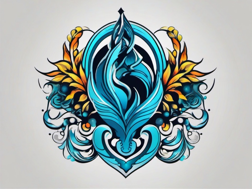 aquarius ear tattoo  simple vector color tattoo